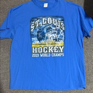 Port Authority Blue St. Louis Hockey Tee